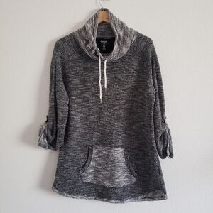 Kensie quick dry cowl neck knit hooded top